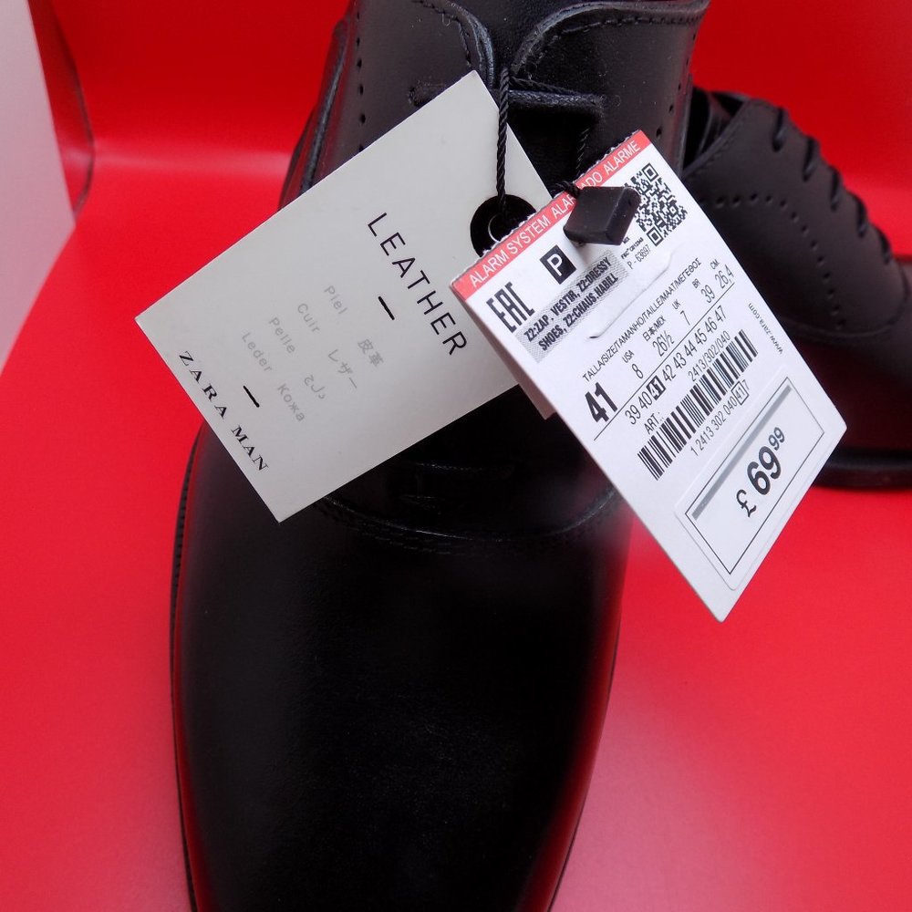 zara men leather lace up drerss shoes - Picture 5 of 6